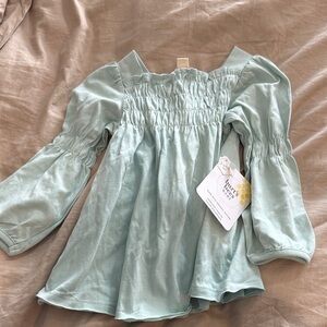 Burt's Bees Baby Mint Green Smocked Top